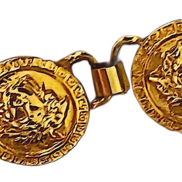 Authentic Vintage Gianni Versace Rare Gold Plated Medusa Choker & Bracelet Set - Picture 10 of 12